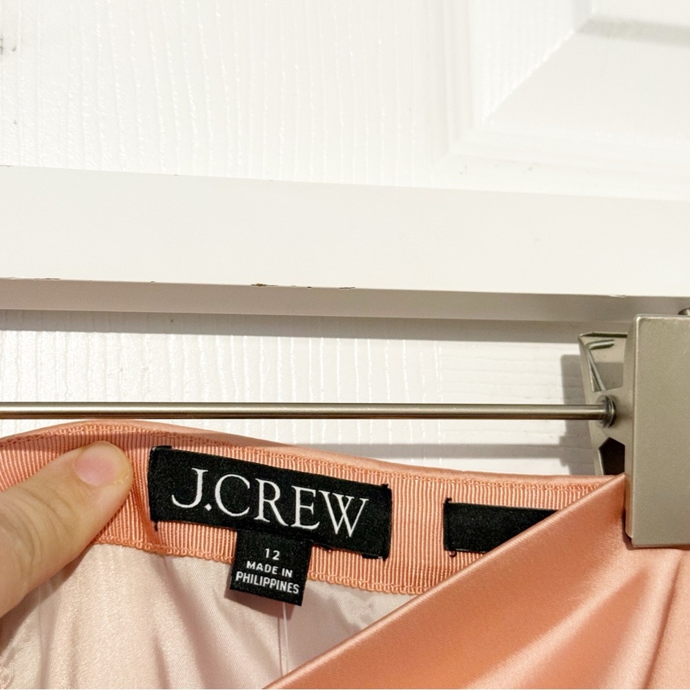 J. Crew No. 3 Pencil Skirt in Structured Satin Size 12 Peach High Waist NWT - Picture 4 of 10